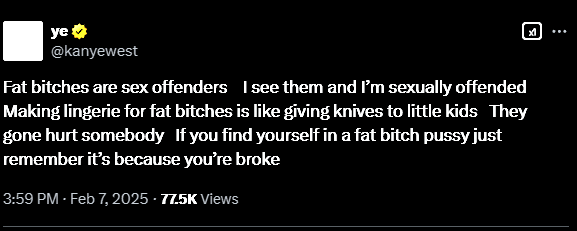 YZYTWTS's tweet photo. Fat bitches are sex offenders    I see them and I'm sexually offended https://t.co/AJVQqzU8G8