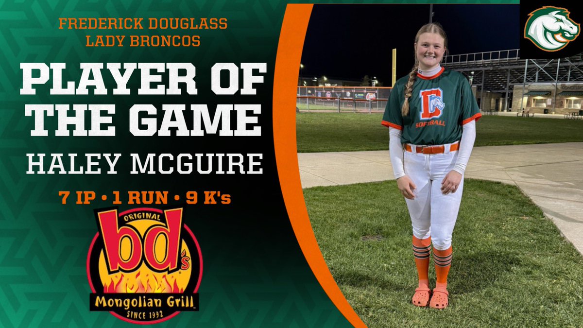 FDHS Softball (@fdhs_softball) on Twitter photo Dual awards for Haley Mcguire tonight as she hit an El Mariachi Homerun and was also named the <a href="/bdsmongolian/">BD's Mongolian Grill</a> Player of the Game! Go off, Mac!! #HomerunFiesta #Horsepower Dual awards for Haley Mcguire tonight as she hit an El Mariachi Homerun and was also named the <a href="/bdsmongolian/">BD's Mongolian Grill</a> Player of the Game! Go off, Mac!! #HomerunFiesta #Horsepower