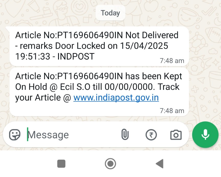 sandeep200281's tweet photo. @IndiaPostOffice I am staying with my family after complain DOOR LOCK status what happening. .. https://t.co/DkWhawn8WN