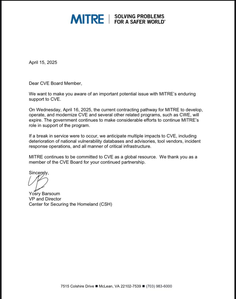 EVplusEV's tweet image. This injects catastrophic cybersecurity risk to all businesses. Here’s why:

The CVE (Common Vulnerabilities and Exposures) is the backbone of the entire vulnerability ecosystem. It’s the notification process that tells us which software / firmware / hardware we own that has a…