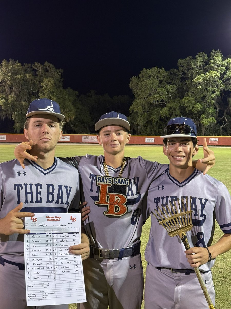 🚨RAYS WIN🚨

3 straight district championship appearances going for title number 2 

Drew Skenes - 4.1 IP | 6Ks | 4BBs
Schack - 2.1 IP | 3 Ks | 2 R 
Bush - 1-3 | 2B | 1 RBI

#WE #RaysBaseball #AC