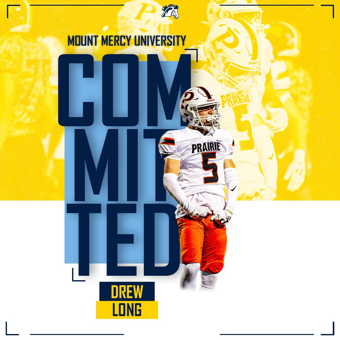 Drew Long (@drew_long06) on Twitter photo I’m blessed to announce my commitment to continue my academic and athletic career at Mount Mercy University.
<a href="/MountMercyFB/">Mount Mercy Football</a> <a href="/CoachMDDaniels/">MD Daniels</a> I’m blessed to announce my commitment to continue my academic and athletic career at Mount Mercy University.
<a href="/MountMercyFB/">Mount Mercy Football</a> <a href="/CoachMDDaniels/">MD Daniels</a>