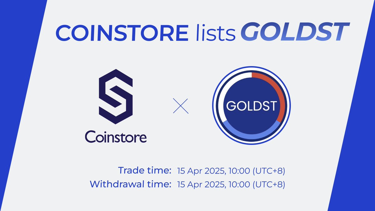 Coinstore (@coinstoreexc) on Twitter photo 🔥NEW LISTING ON COINSTORE🔥
👏 Welcome: <a href="/STRATO_MERCATA/">STRATO Mercata</a> $GOLDST👏
⏰Trade time: 2025/04/15 10:00 (UTC+8)
🔔Withdraw time: 2025/04/15 10:00 (UTC+8)
👇Watch this space for more👇
🌎Official website: stratomercata.com
👩👦Official Telegram: t.me/mercatamarket 🔥NEW LISTING ON COINSTORE🔥
👏 Welcome: <a href="/STRATO_MERCATA/">STRATO Mercata</a> $GOLDST👏
⏰Trade time: 2025/04/15 10:00 (UTC+8)
🔔Withdraw time: 2025/04/15 10:00 (UTC+8)
👇Watch this space for more👇
🌎Official website: stratomercata.com
👩👦Official Telegram: t.me/mercatamarket