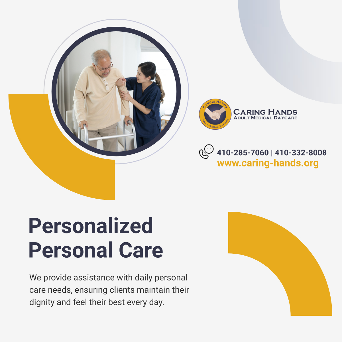 caringhandsamd's tweet photo. Compassionate and professional personal care services designed to promote comfort and confidence. Let us support your loved one’s daily needs!

#BaltimoreMD #AdultDayCare #PersonalCare https://t.co/2mSs2OD384
