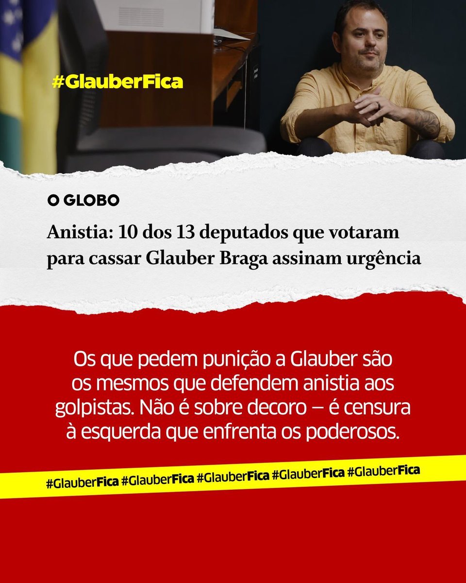 pastorhenriquev's tweet photo. #GlauberFica ✊🏾

10 dos 13 deputados que votaram pela cassação de @Glauber_Braga também assinaram o pedido de urgência para votar a anistia dos golpistas do 8 de janeiro. Coincidência? ➕ https://t.co/wwIZSXlftl