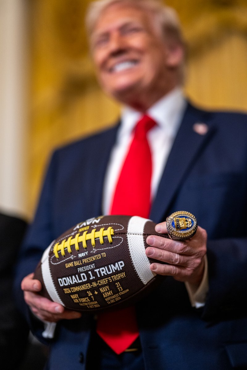 The White House (@whitehouse) on Twitter photo The <a href="/NavalAcademy/">U.S. Naval Academy</a> Midshipmen Football Team presents <a href="/POTUS/">President Donald J. Trump</a> with a personalized football! 🏈🇺🇸 The <a href="/NavalAcademy/">U.S. Naval Academy</a> Midshipmen Football Team presents <a href="/POTUS/">President Donald J. Trump</a> with a personalized football! 🏈🇺🇸