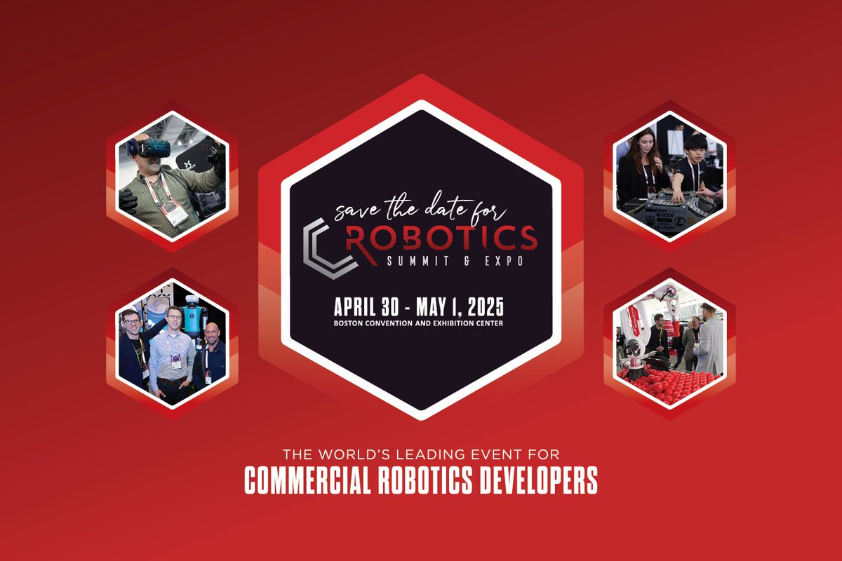 SimplexityPD's tweet image. Only 2 more weeks to go! Join us at the #RoboticsSummit2025, the premier event for robotics professionals. Featuring compelling keynotes and actionable insights, this is a must-attend for #robotics innovators. 

Registration: bit.ly/4fanGeO  

 #RBR50 #Automation
