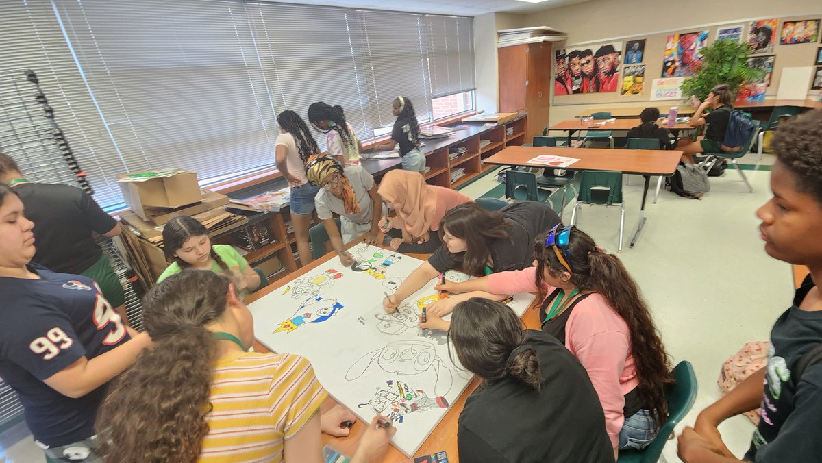 <a href="/CardiffColts/">Cardiff Junior High</a> <a href="/katyisd/">Katy ISD</a> 
Finally Finished! 💪🏾Art Club Collaborative Mural🎨🖌