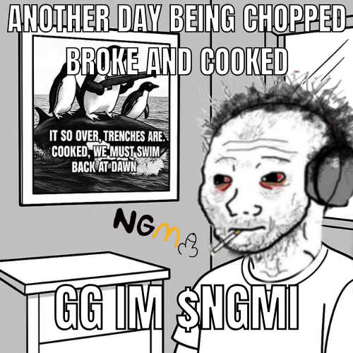 NGMI_Community's tweet photo. Is it over for me?

$NGMI 

Ca: CV4G3dD8FGqTtFLGMf9a2aaxnyzTprXWfjsMUgPJpump https://t.co/wQk8llUuZq