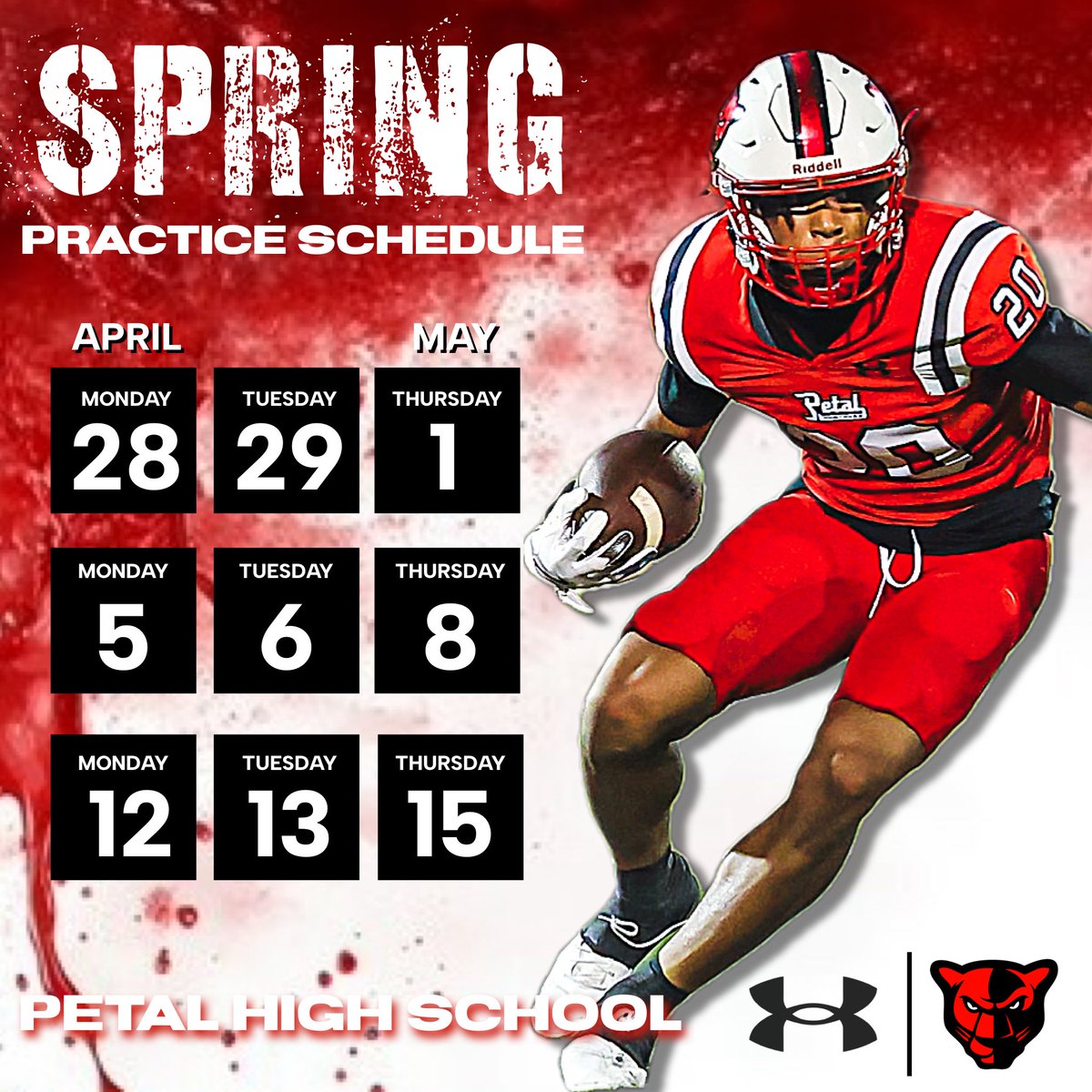 Michael Campbell (@mrcoachcampbell) on Twitter photo Petal HS Football Spring Practice Schedule - Padded Practices 
<a href="/PetalPantherFB/">Petal Panther Football</a> <a href="/petalschools/">Petal School District</a> Petal HS Football Spring Practice Schedule - Padded Practices 
<a href="/PetalPantherFB/">Petal Panther Football</a> <a href="/petalschools/">Petal School District</a>