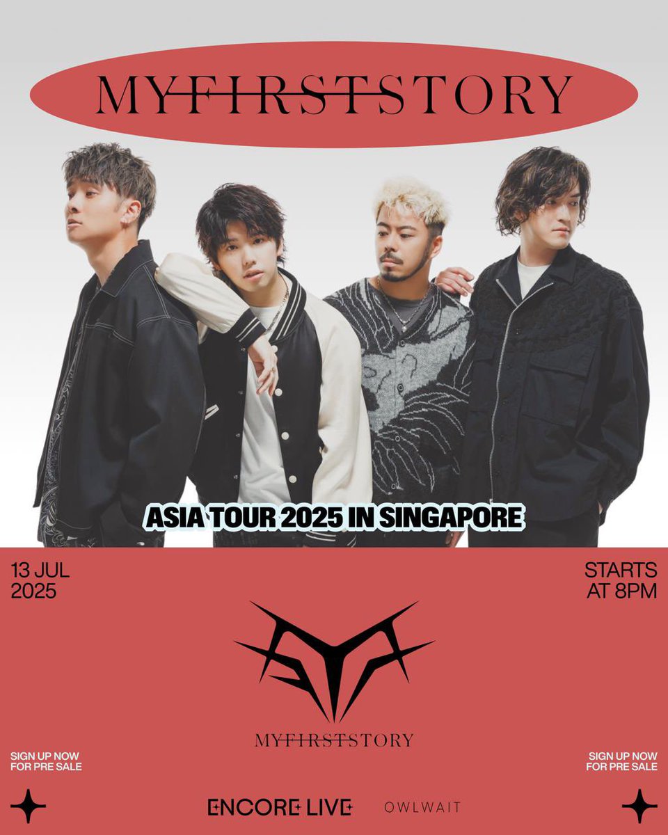 st_OOR_yteller's tweet photo. MY FIRST STORY LIVE IN SINGAPORE: 13 July 2025, Sun (8pm), Sands Theatre 

Encore Live presale: 29 April, Tues (10am)

General Sale on SISTIC: 30 April, Wed (12pm)

links for presale listed below!

#MYFIRSTSTORY #MFS_ASIA #マイファス https://t.co/1v7Wiu6xEC