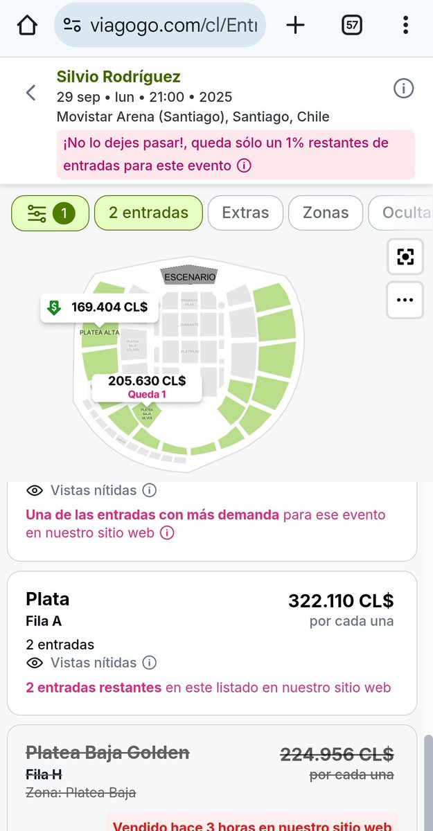 FerradaRafa's tweet photo. Viagogo compró miles de entradas para los Conciertos de Silvio Rodríguez y en este momento las está vendiendo al doble del Precio, incluso más. ¿Esto el legal? Y si es así ¿Nadie regula esto? Confirmado, vivimos en un País turbio en todos sus niveles. Miles nos quedamos con las ganas de escuchar y ver a Silvio gracias a "empresas" como Viagogo.