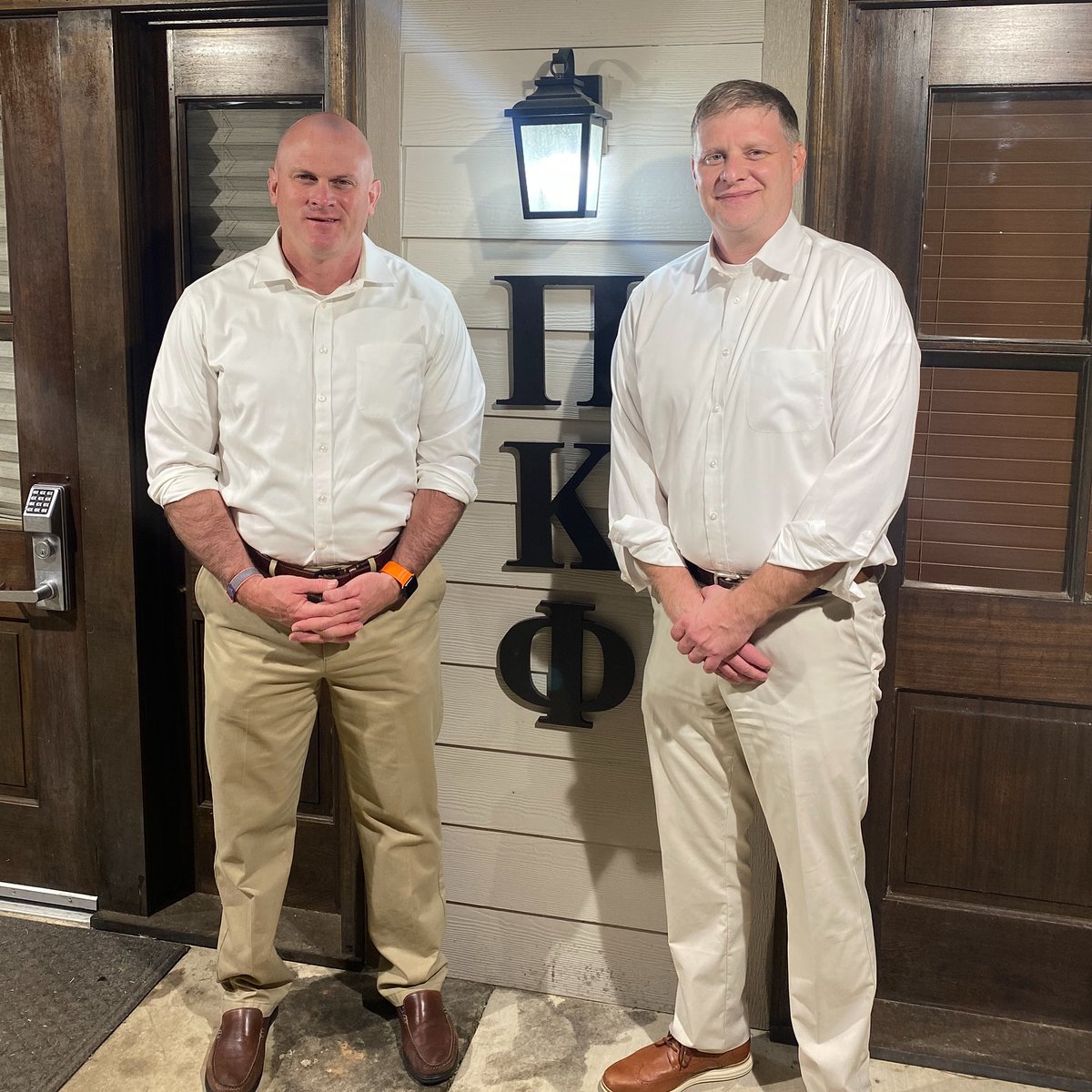 ICYMI, we are honored to welcome Northwestern State’s Head Football Coach Blaine McCorkle and Athletic Director Kevin Bostian as the newest initiates of <a href="/PiKappaPhi/">Pi Kappa Phi</a>! Proud to have their leadership and brotherhood in our chapter.