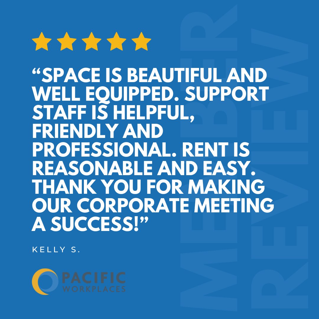 PacWorkplaces's tweet image. Another 5-star review just dropped! ⭐️⭐️⭐️⭐️⭐️ 

We love hearing how our professional spaces, friendly teams, and flexible solutions are helping businesses thrive. Real reviews from real members—see why people choose Pacific Workplaces on Trustpilot! 
.
.
.
.
#WeMakeWorkBetter…
