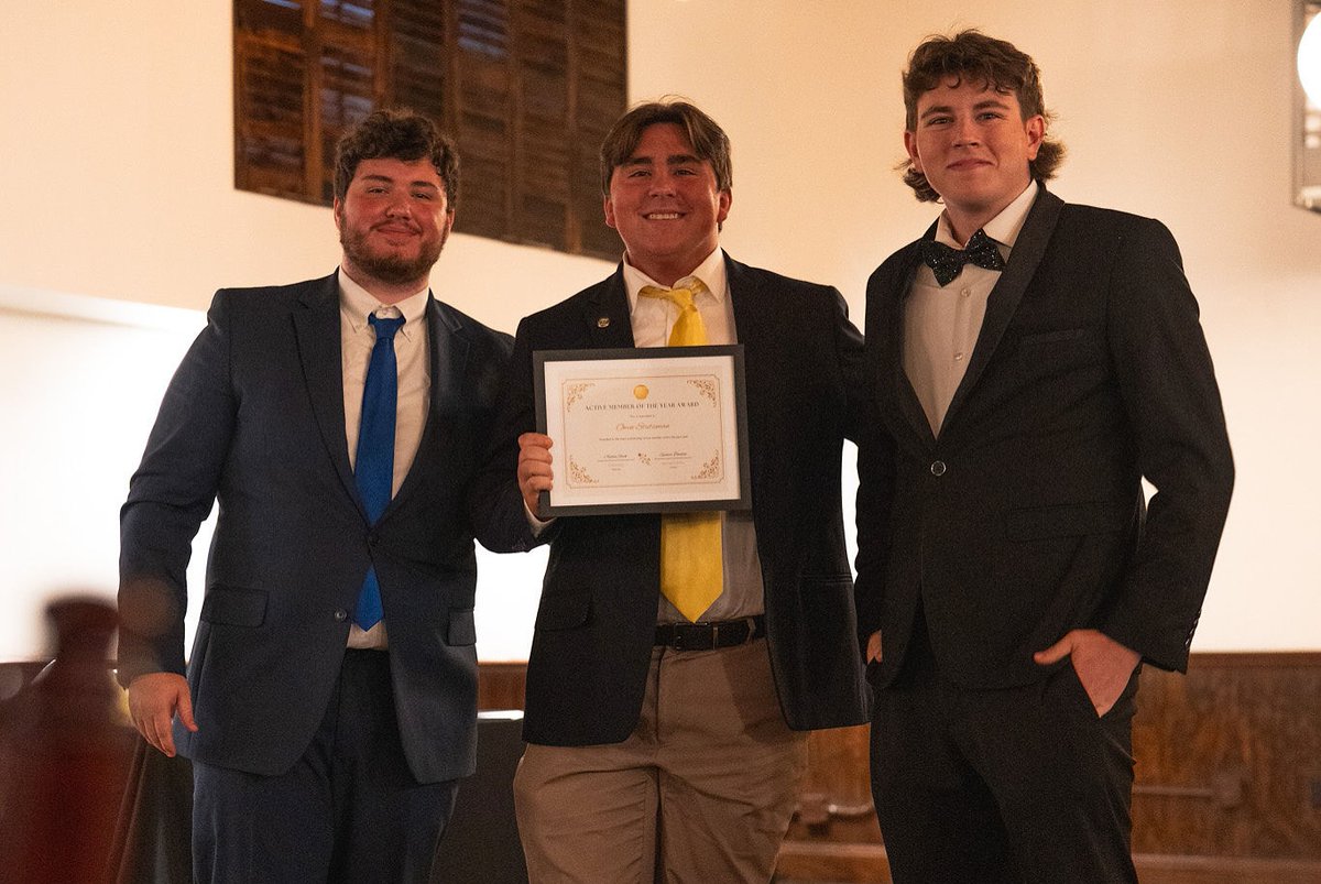 Members of the Beta Omicron Chapter of <a href="/PiKappaPhi/">Pi Kappa Phi</a> Fraternity at <a href="/NSULA/">Northwestern State University</a> and their dates recently celebrated the accomplishments of the chapter  and individuals at the annual Rose Ball, a long-cherished tradition of  the fraternity. tinyurl.com/2fwnfp63.