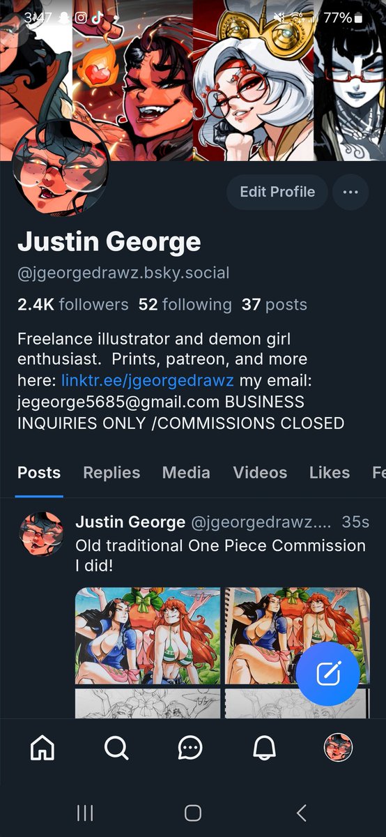 JGeorgeDrawz's tweet image. Follow me on Bluesky so I can escape this trash ass app.