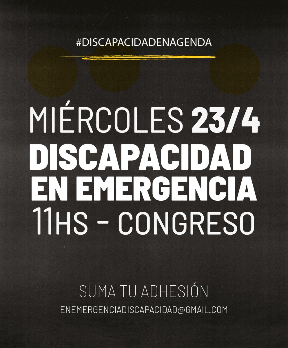 jonydelasillaok's tweet image. Esta miércoles 23 de abril desde las 11 hs nos vemos todxs en el Anexo de Congreso para exigir emergencia en discapacidad. 

Tenés que estar. Hay que hacer fuerza en las calles para que #SeaLey.