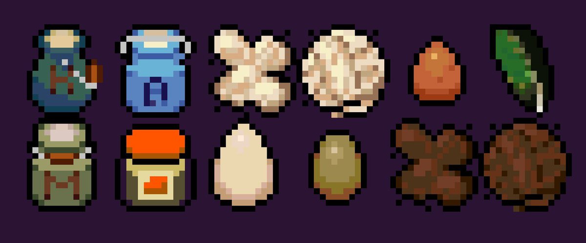 OliverOrangers's tweet photo. 🧀ChildStory 2. Say Cheese! Devlog - Day 121🧀
I'm drawing new sprites of objects that my animals produce! Different milk, wool, eggs and rennet enzyme.
#childstory2 #farmlifesimulation #game #pixel #pixelart #gamedev #roguelite #farm #roleplay #art https://t.co/ZJskZTW38K