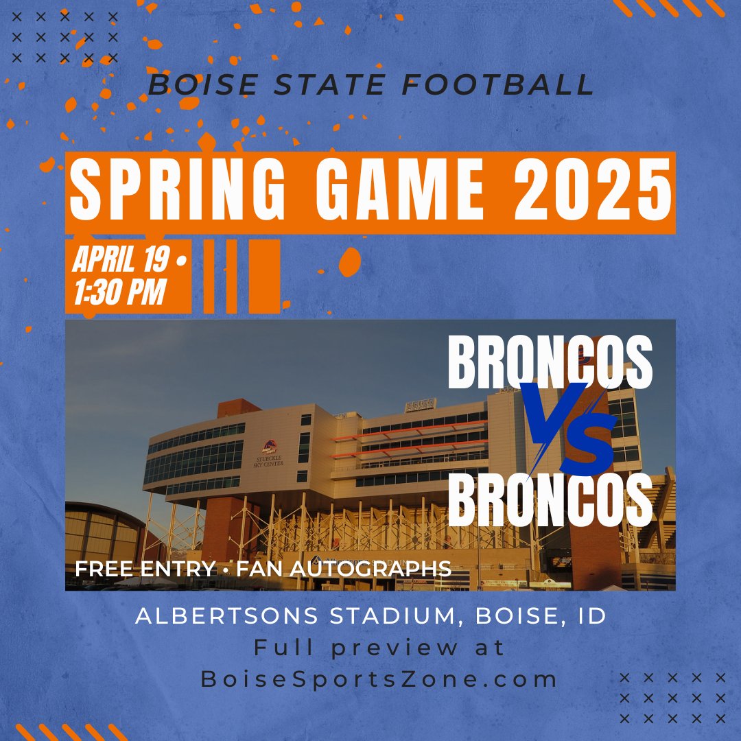 Boise State’s Spring Game is this Saturday.
Kickoff, parking, postgame access, and more, we’ve got all the details fans need before heading to The Blue.
Read the full preview: BoiseSportsZone.com 

#BoiseState #SpringGame2025  #BleedBlue #BroncoNation #BoiseStateFootball