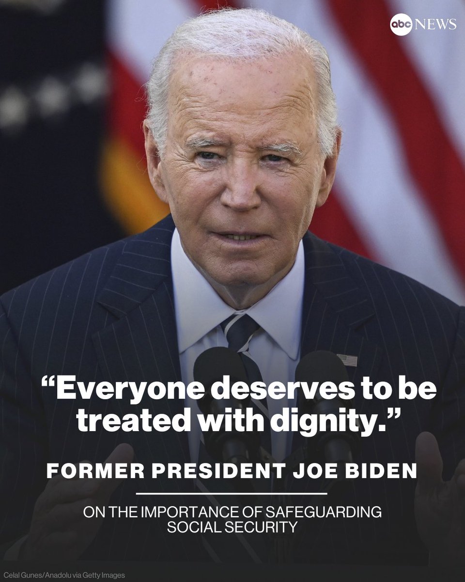In one of his first post-presidency speeches, former Pres. Biden said Tuesday that the amount of damage the Trump administration has done to Social Security is "breathtaking," emphasizing that "everyone deserves to be treated with dignity."

Read more: abcnews.link/DPW7KGR
