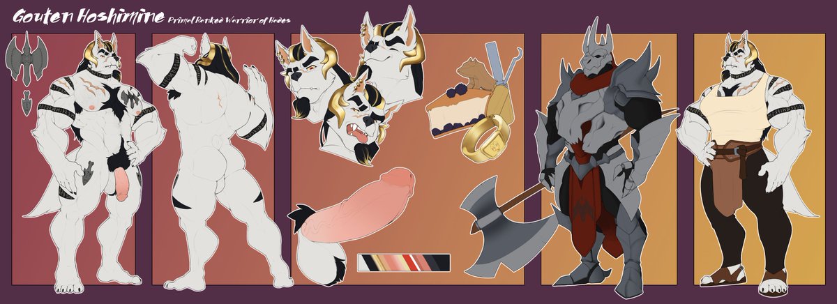 Ref commission for <a href="/Classic_Kyo/">Classic Kyo</a> <a href="/Barclay_ratk9/">Barclay</a> 
#furry #nsfw #refsheet #bara