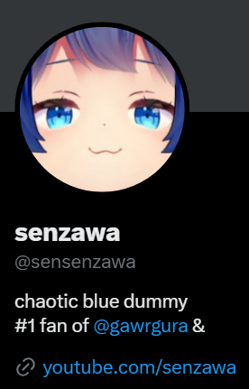 TrumpAgeRapist's tweet image. fuck it, Gawr Gura is Senzawa, anyone who didn't know this yet, write it down