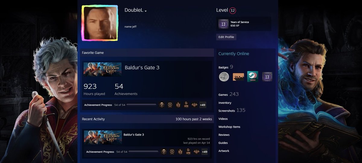 DoubleL115's tweet photo. LARIAN FINALLY ADDED BG3 STEAM BACKGROUNDS AAA https://t.co/tgkgQdWvBt