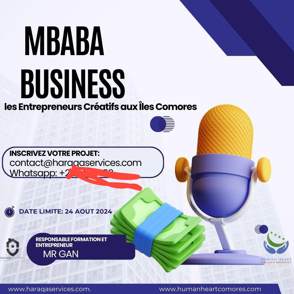 HumanHeartCom's tweet image. #mbaba businessMbaba Business :
Parlons business, parlons impact humanitaire !

📣 Nouveau rendez-vous à ne pas manquer ! Tous les mardis, rejoignez-nous pour MBaba Business' - votre dose hebdomadaire d'inspiration entrepreneuriale ! 

Chaque semaine, nous aborderons
