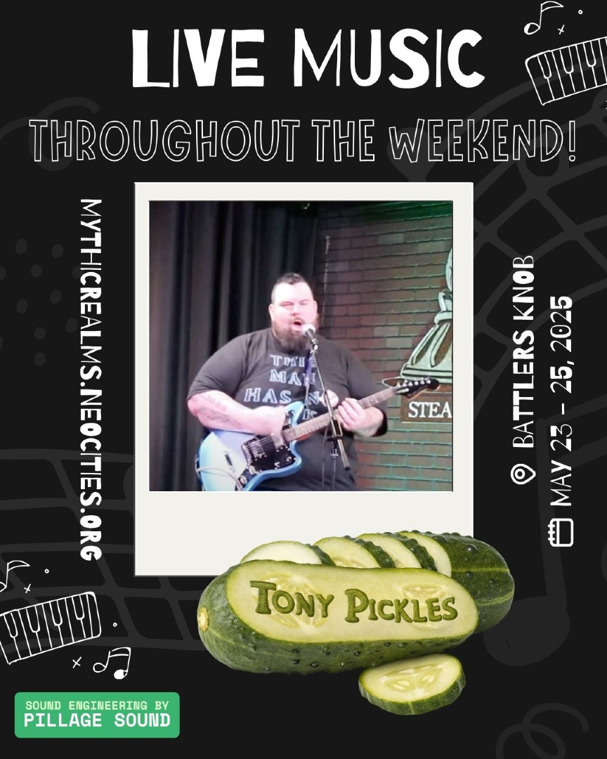 artefaktual's tweet photo. Live music all weekend at Mythic Realms! Catch Wish Awake, Tony Pickles, and Wildman Band of Thieves during the day!
https://t.co/1W3IbEa6uK
#mythicrealms2025 #wvevents #livemusic #tonypickles https://t.co/Y2z245HhPs