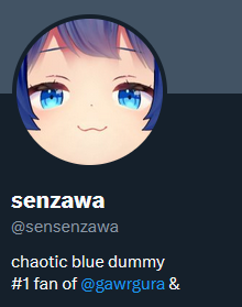 MozillaFennekin's tweet image. Everyone please pray for Senzawa. The #1 fan of Gawr Gura must be taking this announcement with great difficulty.
