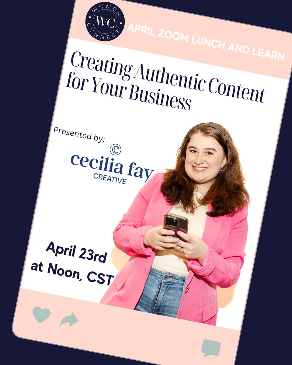 cfcreative901's tweet image. Join me on April 23rd for a virtual presentation on authenticity in social media. 🙌

Learn to write authentic captions and create content that works for you and your biz! 

Register here: wearewomenconnect.com/events/april-z…