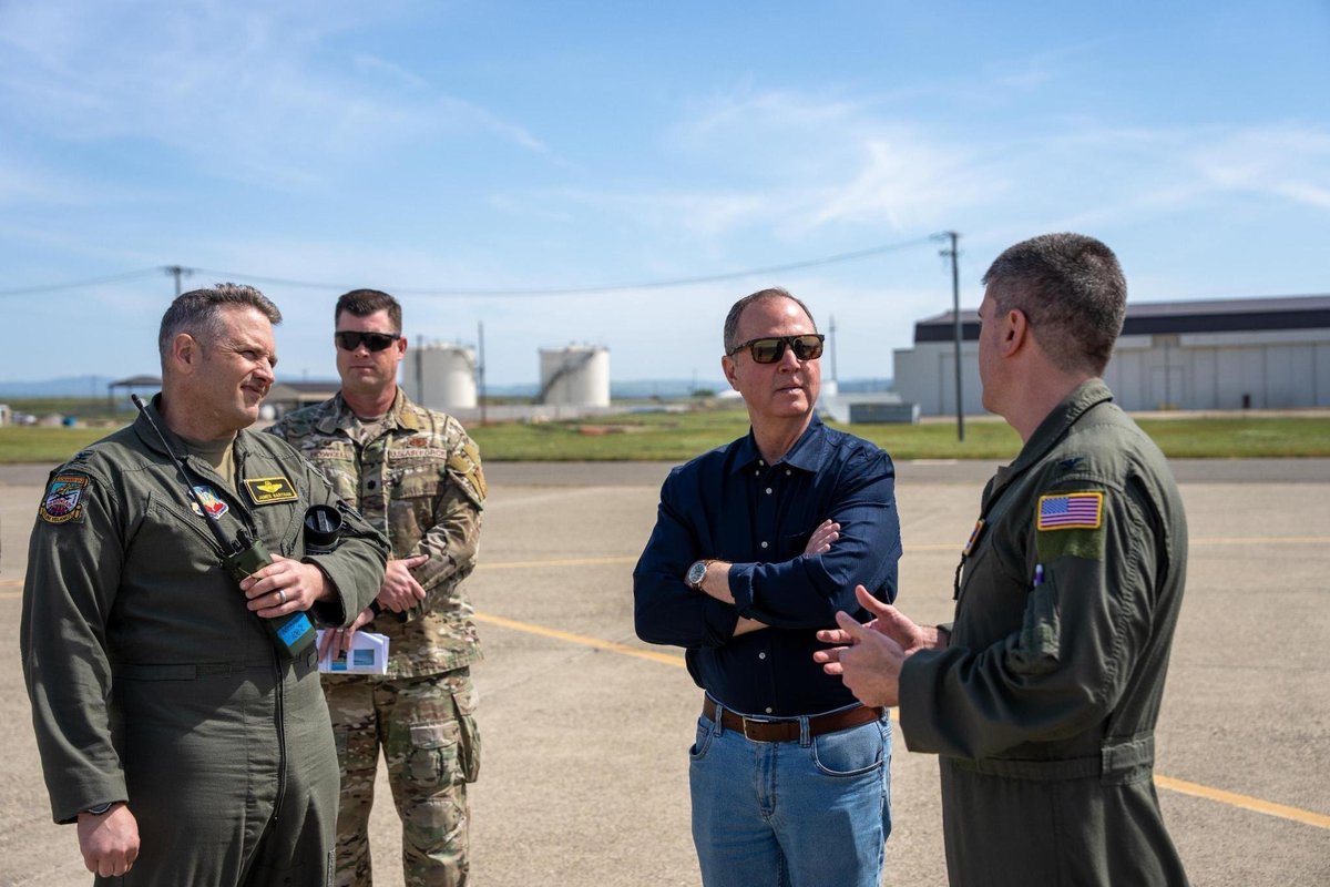 SenAdamSchiff's tweet image. Beale Air Force Base is home to some of the nation's best and brightest airmen.
It's a privilege to hear their stories with @RepLaMalfa – and what we can do to better support their mission to keep all of us safe.