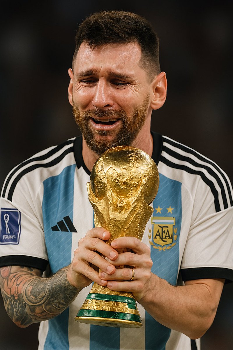 Chiche_V's tweet photo. Le pedi a la IA que haga una foto y video de Messi levantando la copa 😳 https://t.co/sDogT3GGXb