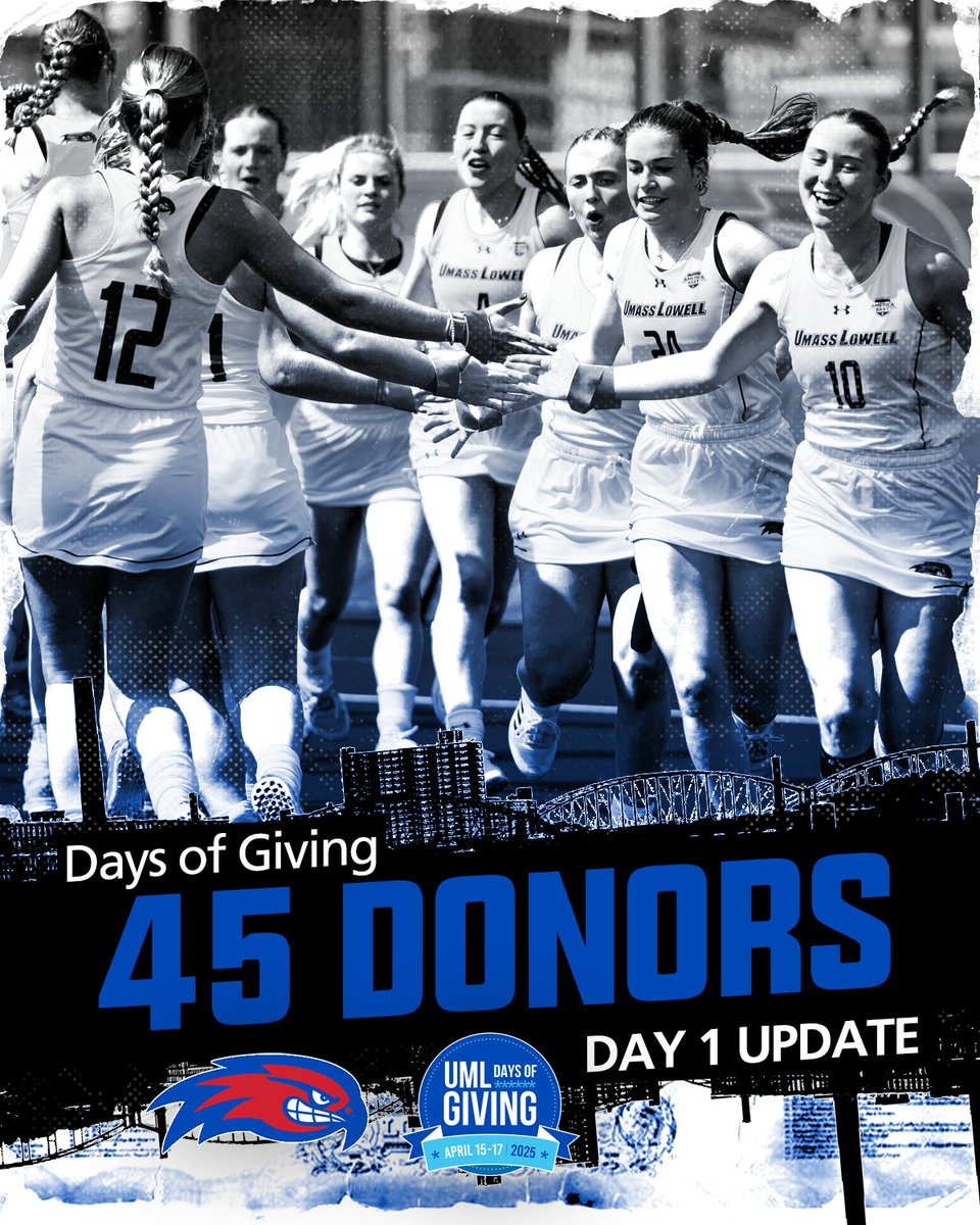 RiverHawkFH's tweet image. Our supporters are the BEST! Thank you so much for your support on Day 1 of our Days of Giving!
There's still time to make a difference! Give here - givecampus.com/ig01e5
#UnitedInBlue | #UMLGives
