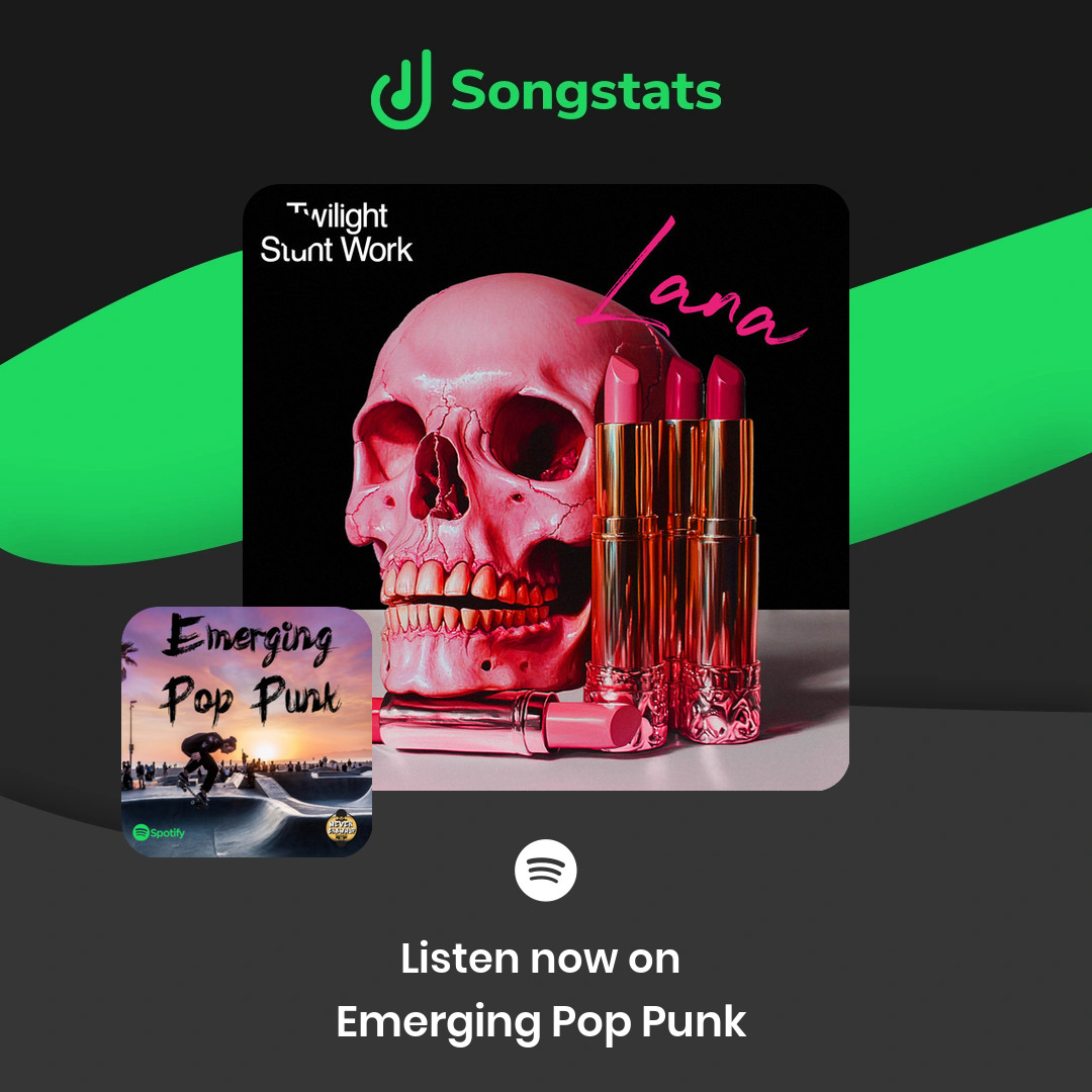 Songstats (@songstatsapp) on Twitter photo <a href="/WorkTwilight/">Twilight Stunt Work</a> Did you know that your track "Lana" got added to 'Emerging Pop Punk 🛹' with over 34.1K Followers on Spotify! Congrats! Make sure to check it out on the Songstats App. <a href="/WorkTwilight/">Twilight Stunt Work</a> Did you know that your track "Lana" got added to 'Emerging Pop Punk 🛹' with over 34.1K Followers on Spotify! Congrats! Make sure to check it out on the Songstats App.