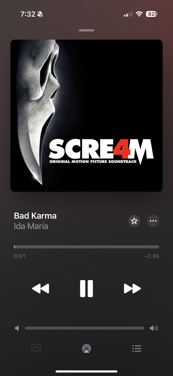 SCREAMwithRCS's tweet image. On April 15, we listen to Something To Die For and Bad Karma #Scream4