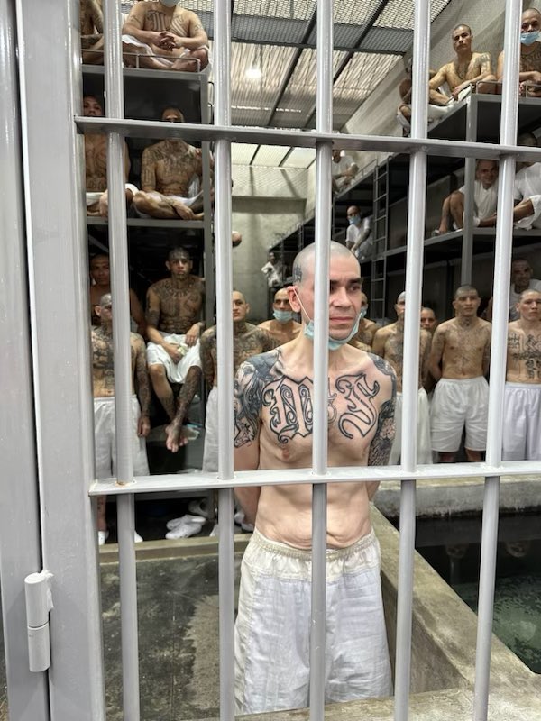 RepRileyMoore's tweet image. I just toured the CECOT prison in El Salvador. This maximum security facility houses the country’s most brutal criminals, including murderers, rapists, pedophiles, and terrorists. Several inmates were extremely violent criminals recently deported from the U.S.
I leave now even…