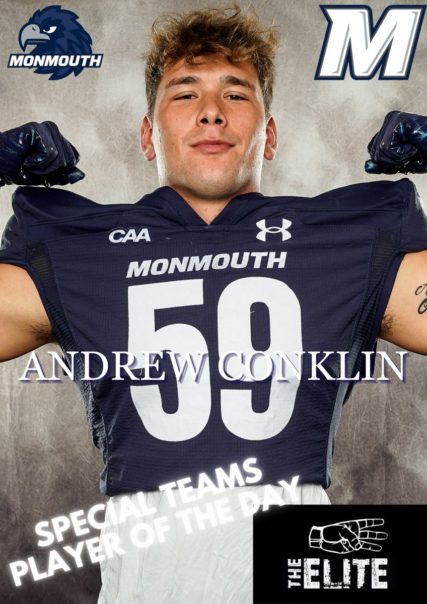Dennis Long (@coachdennislong) on Twitter photo Practice #9 Special Teams Player of the Day
<a href="/Andrewconklin33/">Andrew Conklin</a> #TheElite #FlyHawks <a href="/MUHawksFB/">Monmouth Football</a> Practice #9 Special Teams Player of the Day
<a href="/Andrewconklin33/">Andrew Conklin</a> #TheElite #FlyHawks <a href="/MUHawksFB/">Monmouth Football</a>