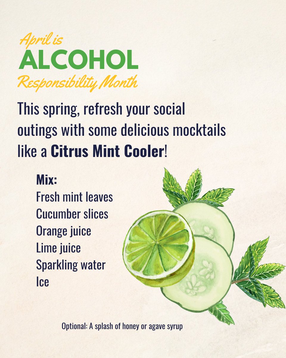 ACP_DCchapter's tweet image. April is Alcohol Responsibility Month! Celebrate spring with refreshing mocktails. Sip smart &amp;amp; stay mindful: l8r.it/al44 

#DrinkResponsibly #SpringMocktails