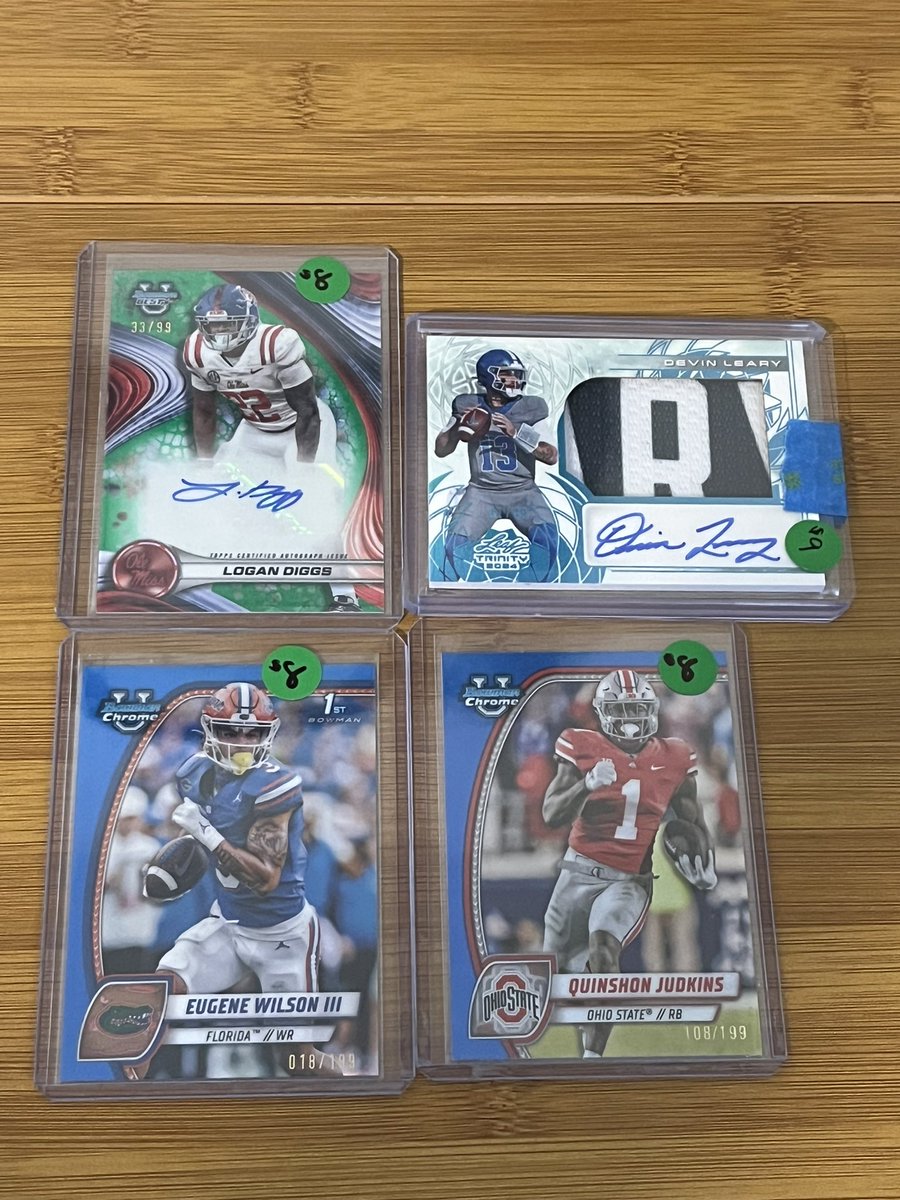 NFL draft next week. College cards for sale!🏈

$8 each

See pics for prices.

Retweets and tags appreciated!

<a href="/Elliott0924/">Chasing Hits Sportscards</a>