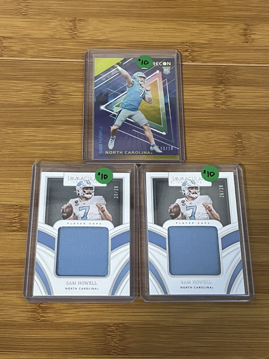 NFL draft next week. College cards for sale!🏈

$10 each

See pics for prices.

Retweets and tags appreciated!

<a href="/Elliott0924/">Chasing Hits Sportscards</a>