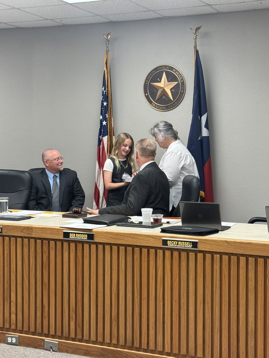 Izzy H calls the April School Board Meeting to order!