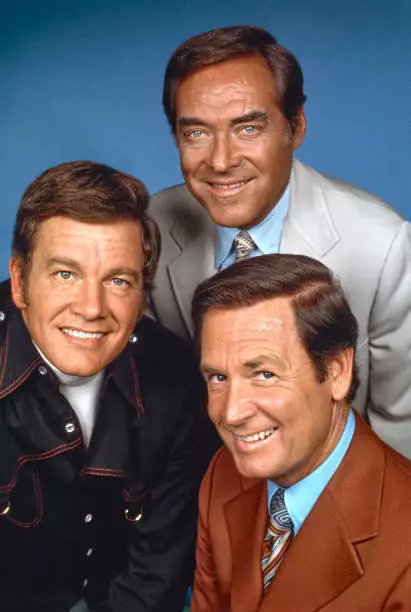 BoughtThatComic's tweet image. A 1972 CBS publicity photo with Jack Barry (THE JOKER'S WILD), Wink Martindale (GAMBIT) and Bob Barker (THE NEW PRICE IS RIGHT), all three shows debuting the morning of September 4th.