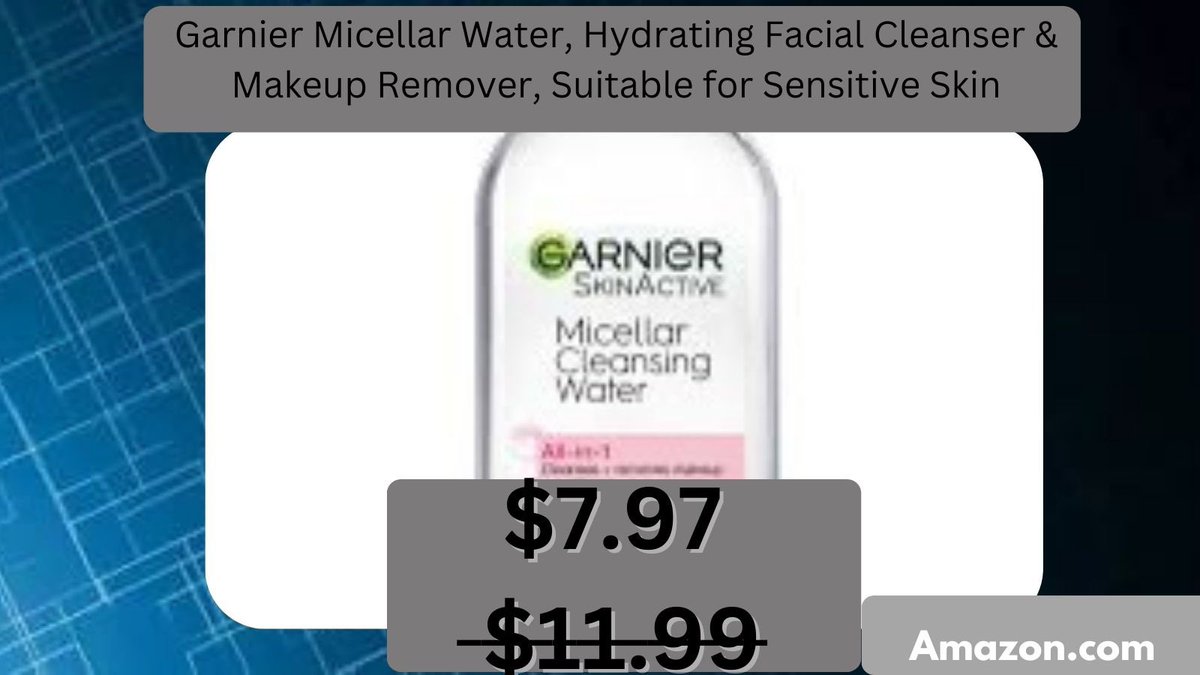 DealHunterHQ21's tweet photo. Deal find! Garnier Micellar Water is on sale — a hydrating facial cleanser and makeup remover that’s gentle, effective, and perfect for sensitive skin. No harsh rubbing needed.

Link: https://t.co/P1NoigrOZP https://t.co/E5wJD8gnYv
