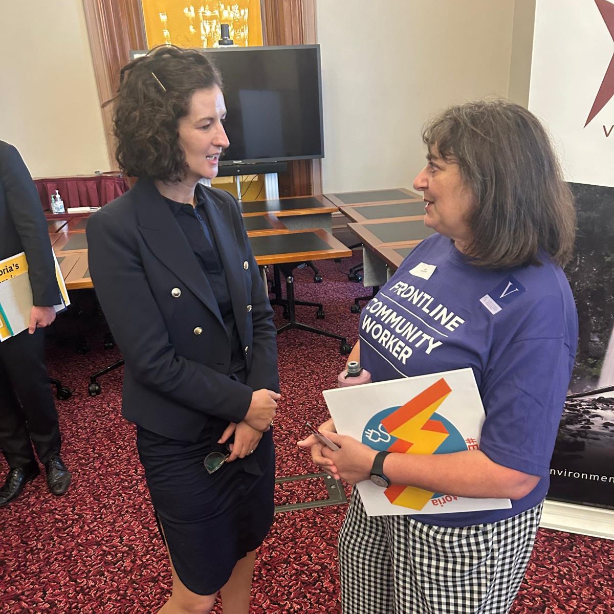KatCopseyGreens's tweet photo. Great to hear from @EnviroVic, @VCOSS &amp; @VicUnions about the huge benefits of electrifying our homes!

In a cost of living crisis, govt support to #GetOffGas is crucial, particularly for renters &amp; lower-income households. It means #OneLessBill, improved health &amp; reduced emissions https://t.co/HJjOkCkvdb