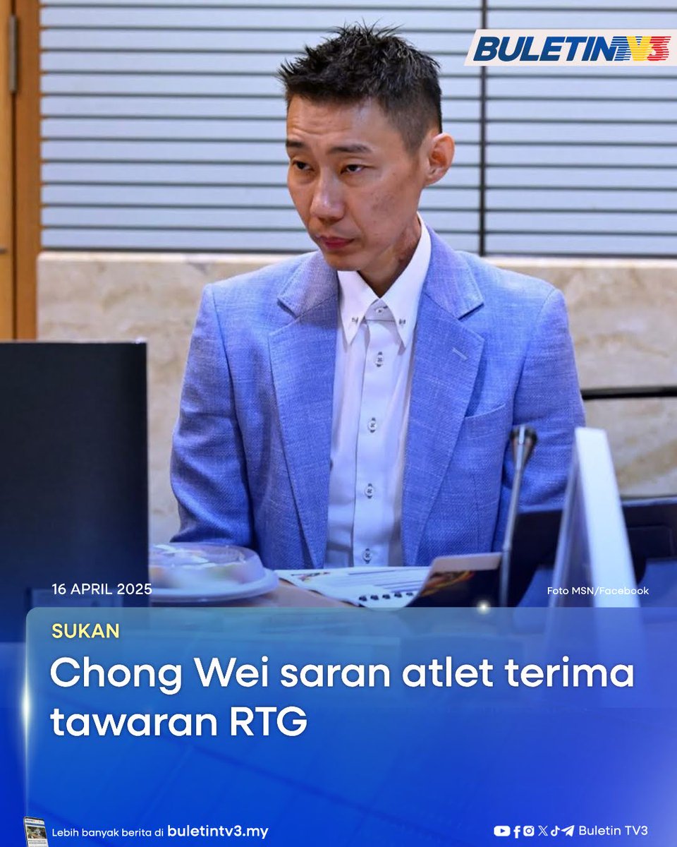 BuletinTV3's tweet image. SUKAN | Legenda badminton negara, Datuk Lee Chong Wei menyarankan semua atlet yang tersenarai dalam Program Road to Gold (RTG) agar menerima tawaran tersebut demi memanfaatkan sepenuhnya sokongan yang disediakan kerajaan.

#BuletinTV3 #RTG #ChongWei