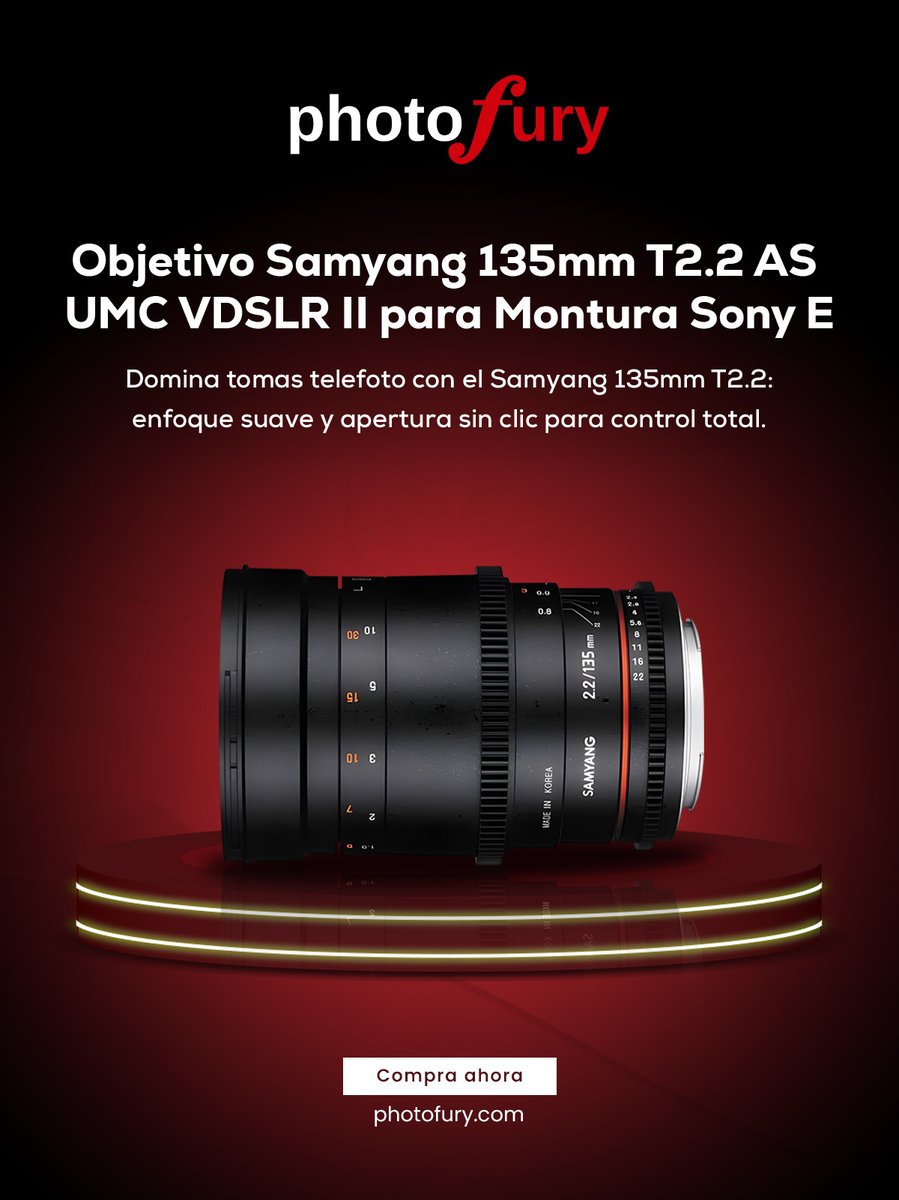photofury's tweet photo. Domina las tomas telefoto con el Samyang 135mm T2.2: enfoque suave y control total.
 🔗 Link: https://t.co/4iiyTSLDtr
 #Samyang135mm #Telefoto #SonyE #LenteCine #ControlDeApertura #LenteFotografía #EnfoqueSuave https://t.co/220aogsNk8