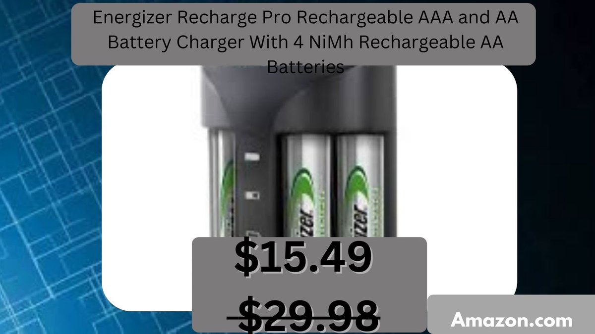 DealHunterHQ21's tweet photo. Deal find! The Energizer Recharge Pro Charger is on sale — includes 4 NiMH rechargeable AA batteries and charges both AA &amp; AAA batteries. Reliable, eco-friendly power for your devices.

Link: https://t.co/qt4h1LHcxl https://t.co/c30LLUotG3