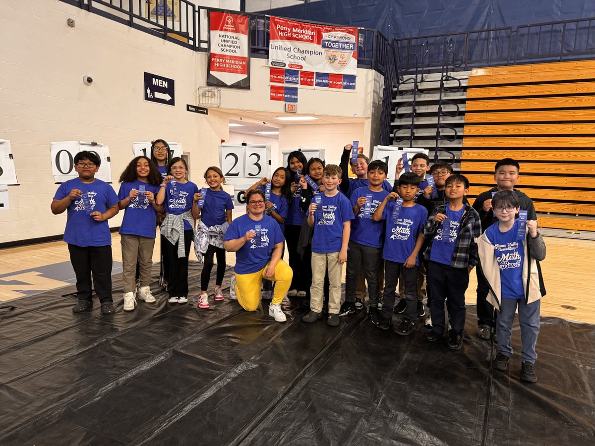 Great Job Eagles!!
Our Math Bowl team took 1st place in our Perry Township State Competition!
This makes 3 years in a row for GV! Congrats to our coach Miss Lentz for leading us to another victory!