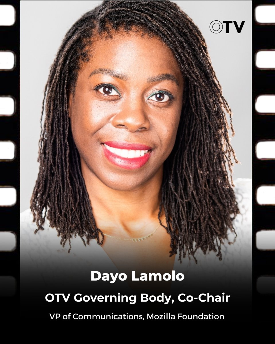 weareotv's tweet photo. OTV is also excited to welcome Dayo Lamolo, VP of Communications at Mozilla Foundation, as OTV’s Governing Body Co-Chair!

We're excited for Dayo to bring her expertise in global expansion and thoughtful strategy to the shaping of OTV's future. 📺🚀💫 https://t.co/jqTwVpo7mR
